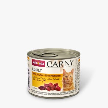 Animonda Cat Carny Adult Rind & Huhn & Entenherzen 200g (Menge: 6 je Bestelleinheit)