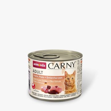 Animonda Cat Carny Adult Huhn, Pute & Entenherzen 200g (Menge: 6 je Bestelleinheit)