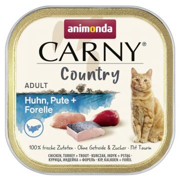 Animonda Cat Carny Country Adult Huhn, Pute & Forelle 100g (Menge: 32 je Bestelleinheit)