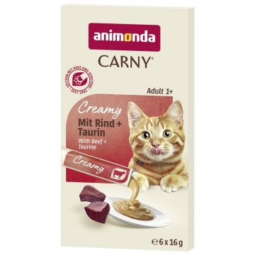 Animonda Cat Carny Creamy Adult mit Rind & Taurin 6x16g (Menge: 11 je Bestelleinheit)