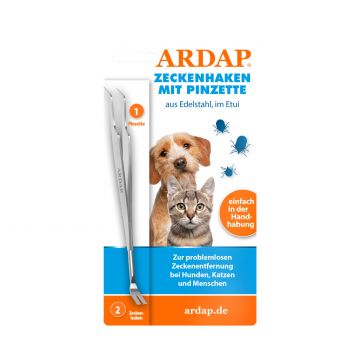 ARDAP Zeckenhaken mit Pinzette ARDAP Zeckenhaken mit Pinzette