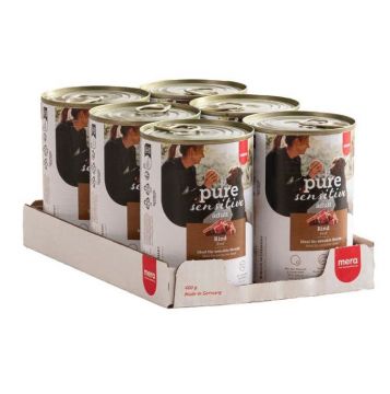 Mera Dog Pure Sensitive Meat Rind 400g-Dose (Menge: 6 je Bestelleinheit) Mera Dog Pure Sensitive Meat Rind 400g-Dose (Menge: 6 je Bestelleinheit)