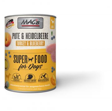 MACs Dog Pute & Heidelbeeren 800g (Menge: 6 je Bestelleinheit) MACs Dog Pute & Heidelbeeren 800g (Menge: 6 je Bestelleinheit)