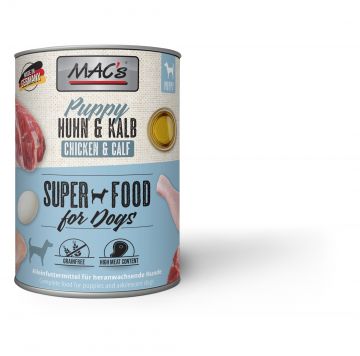 MACs Dog Puppy Huhn & Kalb 800g (Menge: 6 je Bestelleinheit) MACs Dog Puppy Huhn & Kalb 800g (Menge: 6 je Bestelleinheit)