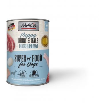 MACs Dog Puppy Huhn & Kalb 400g (Menge: 6 je Bestelleinheit) MACs Dog Puppy Huhn & Kalb 400g (Menge: 6 je Bestelleinheit)