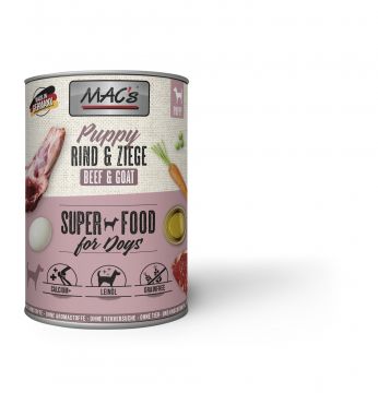 MACs Dog Puppy Rind & Ziege 400g (Menge: 6 je Bestelleinheit) MACs Dog Puppy Rind & Ziege 400g (Menge: 6 je Bestelleinheit)