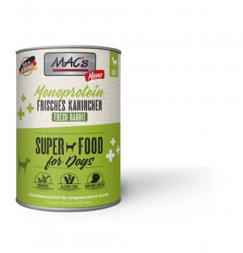 MACs Dog Mono Frisches Kaninchen 400g (Menge: 6 je Bestelleinheit)