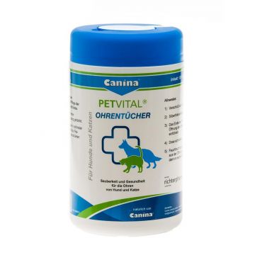 Canina Pharma PETVITAL Ohrentücher 120 Stück