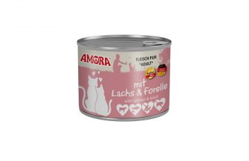 AMORA Cat Fleisch Pur mit Lachs & Forelle 200g (Menge: 6 je Bestelleinheit)