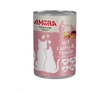 AMORA Cat Fleisch Pur mit Lachs & Forelle 400g (Menge: 6 je Bestelleinheit)