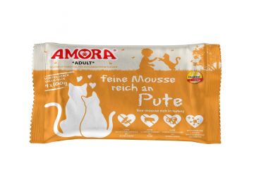 AMORA Cat PB Flowpack feine Mousse reich an Pute 4x100g (Menge: 10 je Bestelleinheit)