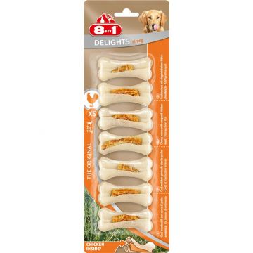 8in1 Delights Kauknochen Strong Chicken XS 8in1 Delights Kauknochen Strong Chicken XS