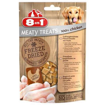 8in1 Leckerlis Gefriergetrocknete Würfel 100 % Hähnchenfleisch 50g 8in1 Leckerlis Gefriergetrocknete Würfel 100 % Hähnchenfleisch 50g