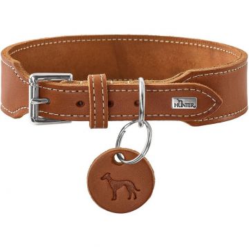 Hunter Halsband Aalborg Rindsleder cognac extrabreit 60/M-L