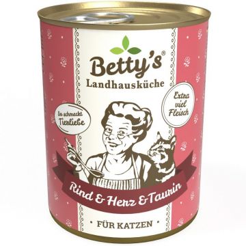 Bettys Landhausküche Katze Dose Rind & Herz 400 g (Menge: 6 je Bestelleinheit)