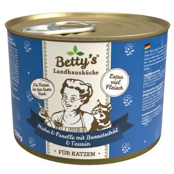 Bettys Landhausküche Katze Dose Huhn Forelle 200g (Menge: 6 je Bestelleinheit)