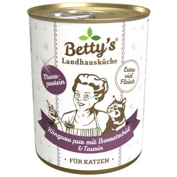 Bettys Landhausküche Katze Dose Känguru Pur 400g (Menge: 6 je Bestelleinheit)