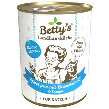 Bettys Landhausk&uuml;che Katze Dose Pferd Pur 400g (Menge: 6 je Bestelleinheit)