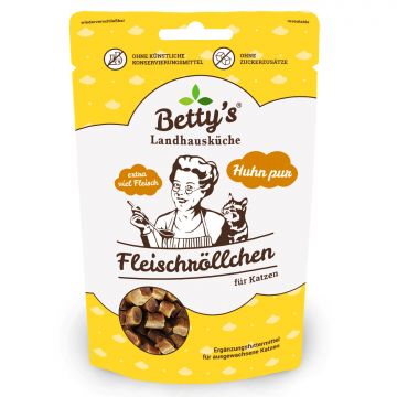 Bettys Landhausk&uuml;che Cat Snack Fleischr&ouml;llchen Huhn pur 50g