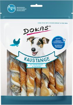 Dokas Dog Kaustange mit Hühnerbrust & Fischhaut 170g (Menge: 10 je Bestelleinheit)