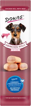 Dokas Dog Hühnchen Rolle mit Rind 10g (Menge: 32 je Bestelleinheit)