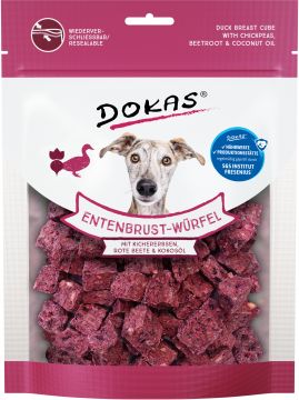 Dokas Dog Entenbrust Würfel, Kichererbsen, Rote Beete 150 g (Menge: 8 je Bestelleinheit)