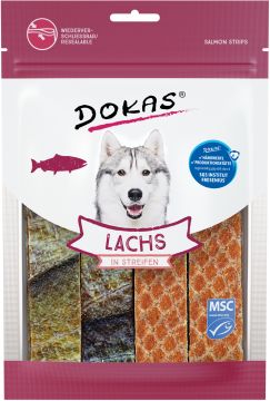 Dokas Dog Lachs in Streifen100 g (Menge: 8 je Bestelleinheit)