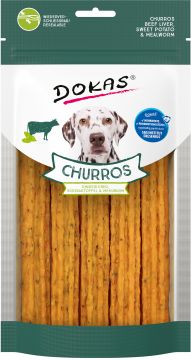 Dokas Dog Churros mit Rinderleber, Süsskartoffel & Mehlwurm 15g (Menge: 8 je Bestelleinheit)
