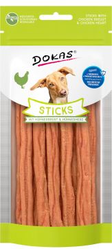 Dokas Dog Sticks mit Hühnerbrust & Hühnerherz 60g (Menge: 12 je Bestelleinheit) Dokas Dog Sticks mit Hühnerbrust & Hühnerherz 60g (Menge: 12 je Bestelleinheit)