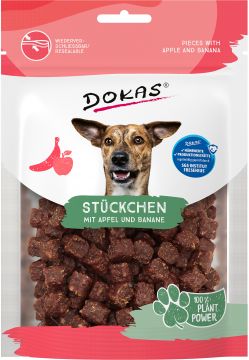 Dokas Dog Stückchen mit Apfel & Banane 105g (Menge: 5 je Bestelleinheit) Dokas Dog Stückchen mit Apfel & Banane 105g (Menge: 5 je Bestelleinheit)