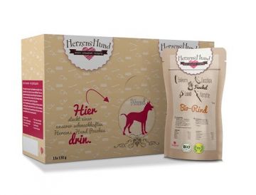 Herzenshund Bio Rind mit Bio Gemüse 130g (Menge: 18 je Bestelleinheit)