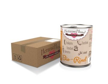 Herzenshund Bio Rind mit Bio Gemüse 800g (Menge: 6 je Bestelleinheit)