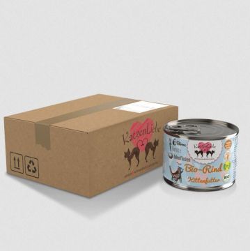 Katzenliebe Kitten Bio-Rind mit Bio-Karotte Dose 200g (Menge: 12 je Bestelleinheit)