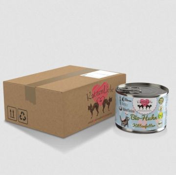 Katzenliebe Kitten Bio-Huhn mit Bio-Karotte Dose 200g (Menge: 12 je Bestelleinheit)