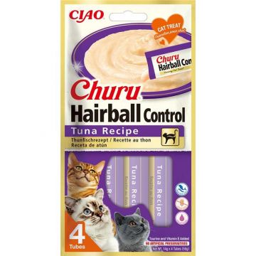 Inaba Cat Churu Hairball Tuna 4x14g