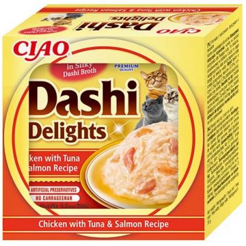 Inaba Cat Dashi Delights Chicken, Tuna & Salmon 70g (Menge: 6 je Bestelleinheit)