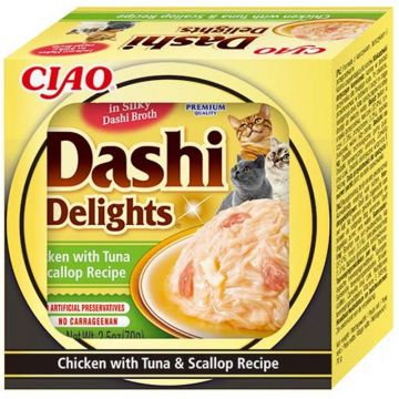 Inaba Cat Dashi Delights Chicken, Tuna & Scallop 70g (Menge: 6 je Bestelleinheit)