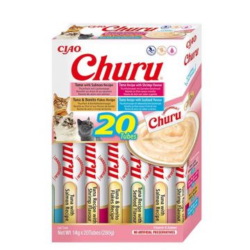 Inaba Cat Churu Varieties Seafood 20x14g