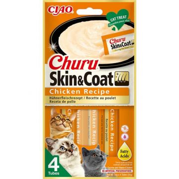 Inaba Cat Churu Skin & Coat Chicken 4x14g