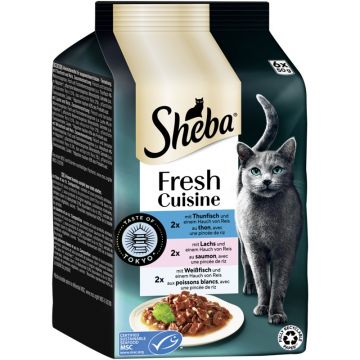 Sheba P.B. MP Fresh Cuisine Taste of Tokyo Thunfisch, Lachs & Weissfisch 6x50g (Menge: 6 je Bestelleinheit)
