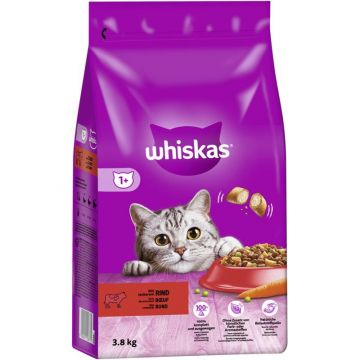 Whiskas Trocken Beutel Adult 1+ mit Rind 3,8kg Whiskas Trocken Beutel Adult 1+ mit Rind 3,8kg