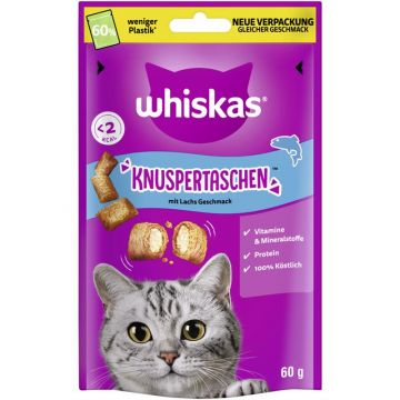 Whiskas Knuspertaschen mit Lachs Geschmack 60g (Menge: 6 je Bestelleinheit)