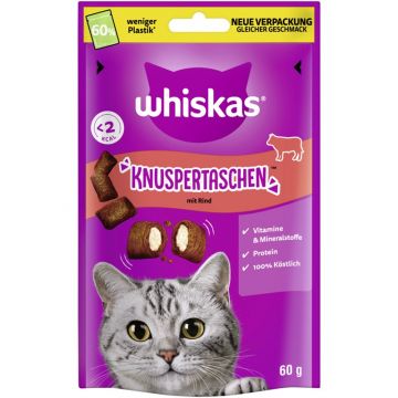 Whiskas Knuspertaschen mit Rind 60g (Menge: 6 je Bestelleinheit)