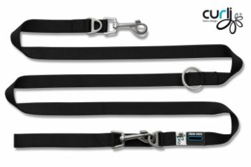 Curli Verstellbare Leine Nylon 200x2cm Schwarz Curli Verstellbare Leine Nylon 200x2cm Schwarz
