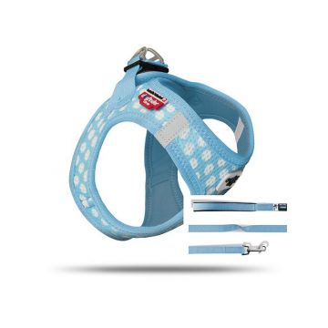 Curli Vest Geschirr Puppy Set Skyblue-circles M Curli Vest Geschirr Puppy Set Skyblue-circles M