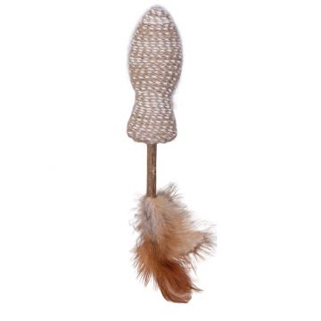 Quapas Cat Toy Fish Stick with Feathers